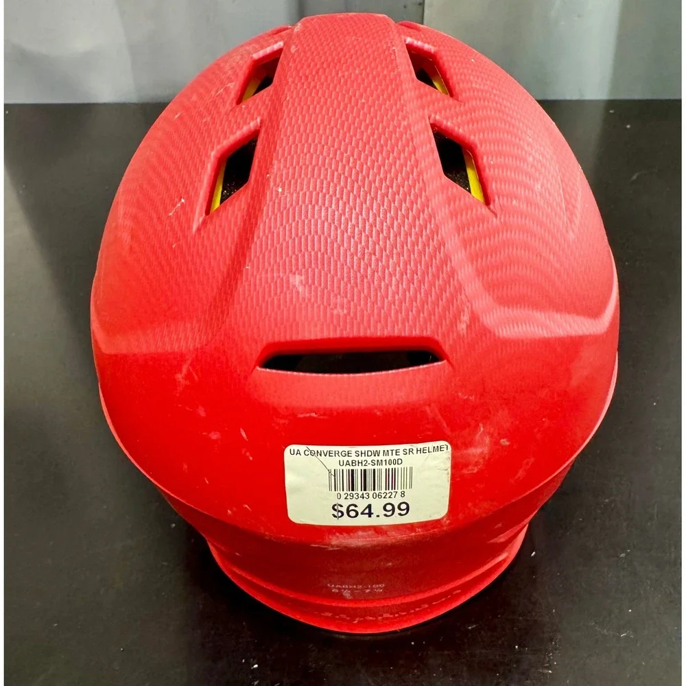 Under Armour Red Converge Show MTE SR Helmet UA BH2 100 Youth Baseball 6.5 - 7.5